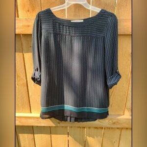 LOFT Semi Sheer Career Summer Blouse Top Lightweight EUC Sz S